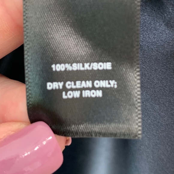 Lafayette 148 Long Sleeve Half Button Beaded Collar Silk Popover Blouse Sz M - Picture 14 of 16